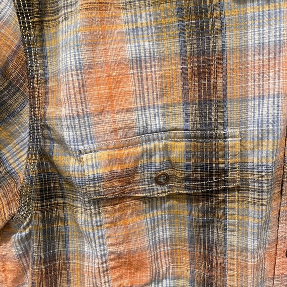 Solaris plaid button down snap shirt short sleeve size large L - Picture 4 of 7